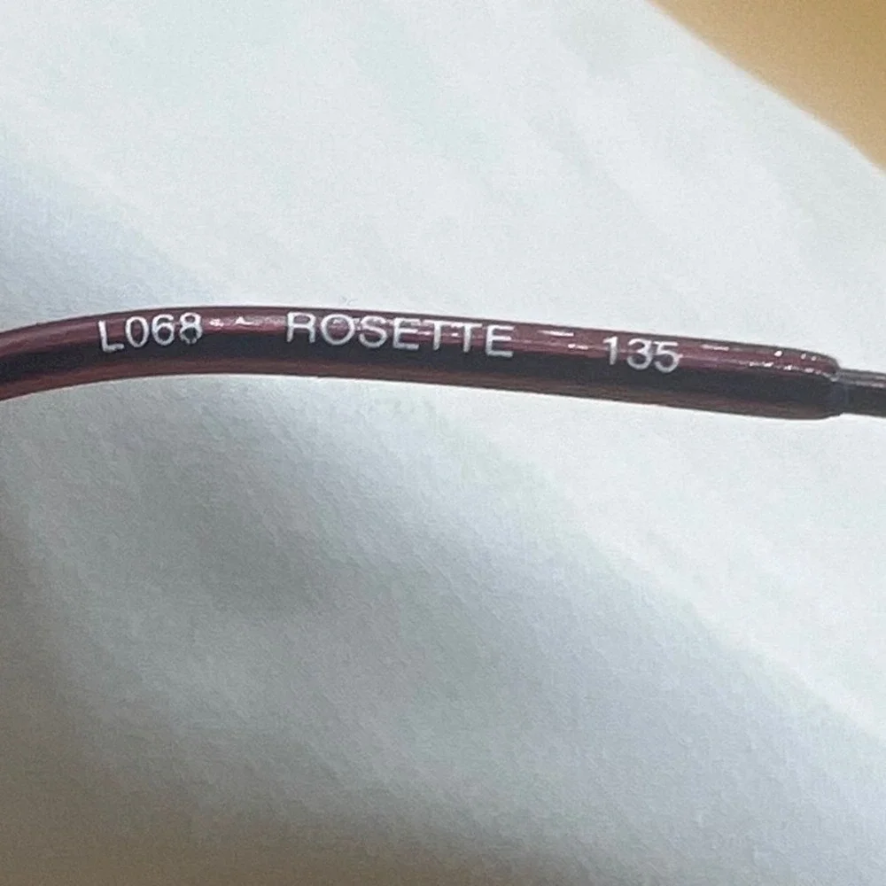 Lauren Hutton Rosette L068 Oval Eyeglass Frames Burgundy Metal 53-17-135 Womens